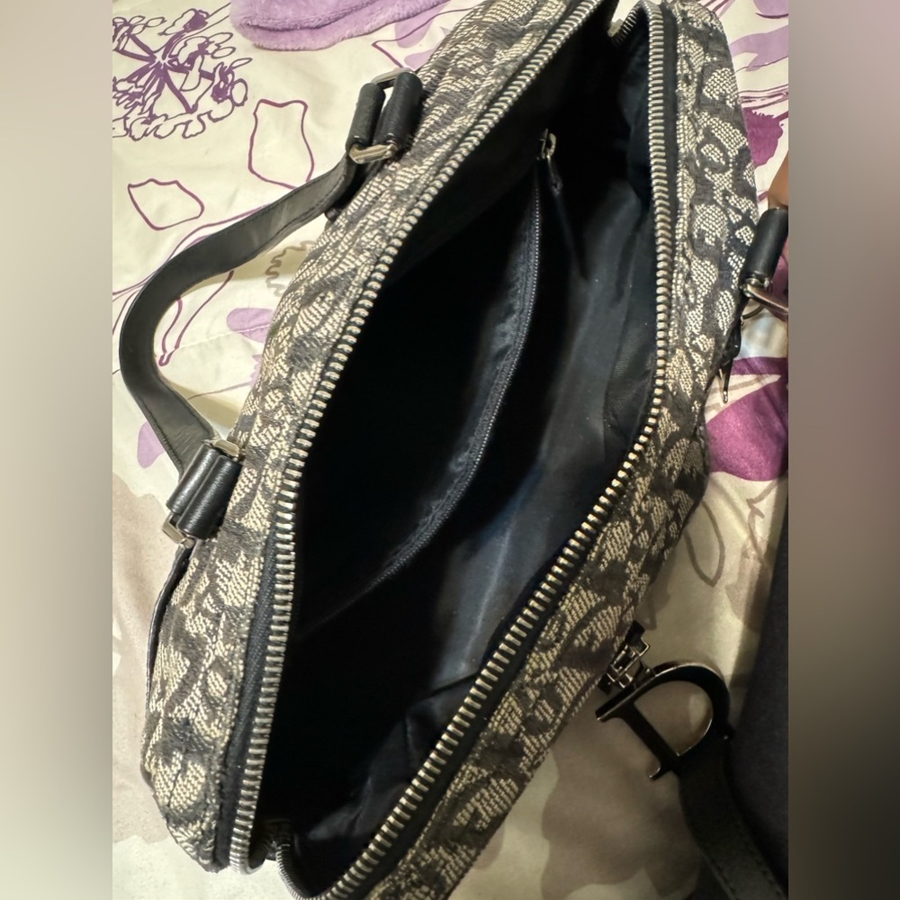 ❌SOLD❌ChristianDior Black LogoCharm Oblique Monogram Signature Trotter BostonBag - Picture 4 of 10